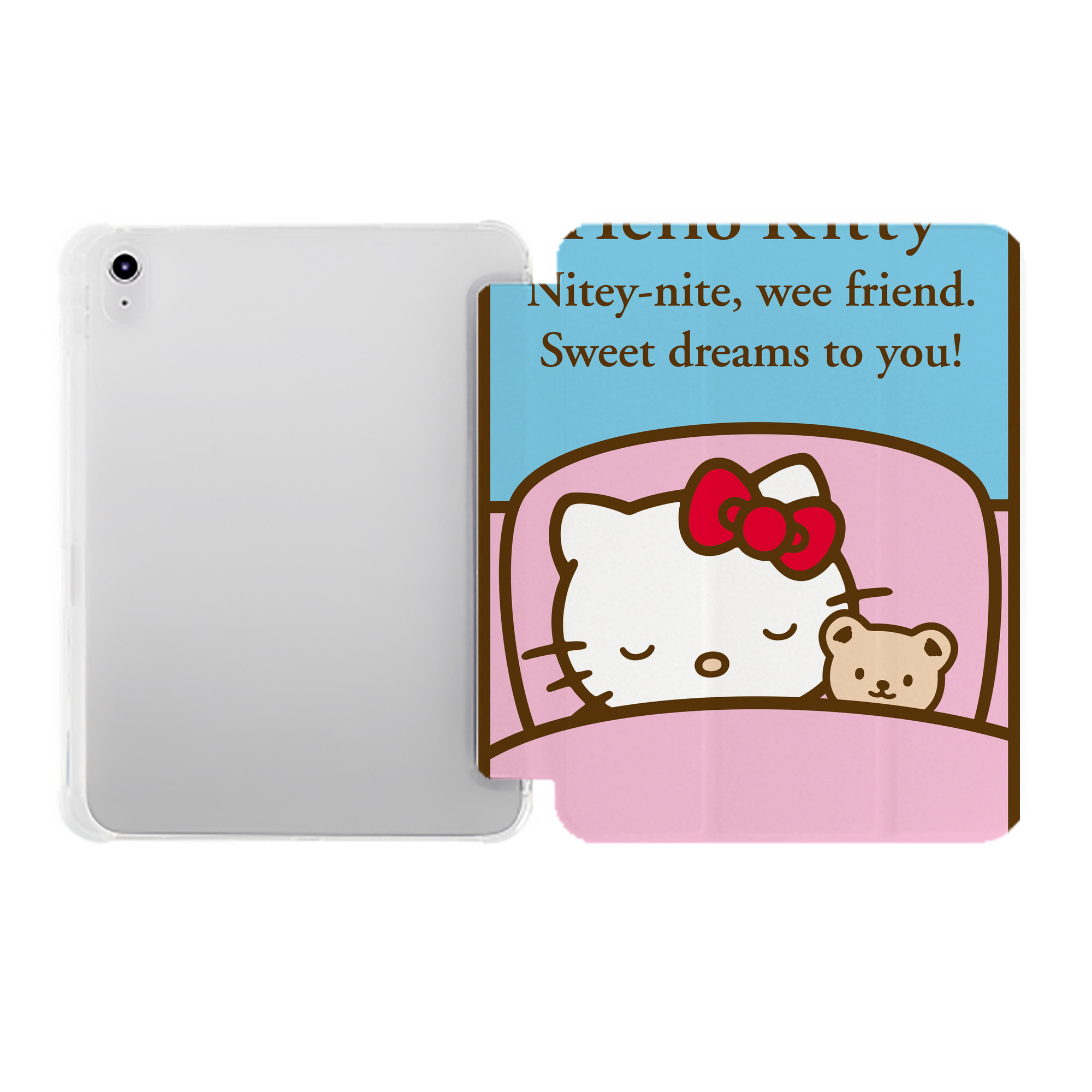 （画像用） Hello Kitty ハローキティ IPad ケース ペン収納付き 三つ折りスタンド PUレザー×シリコン 対応機種9.5/10.5/10.9インチ
